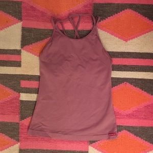 NWOT Hard Tail strappy mauve tank shelf bra medium